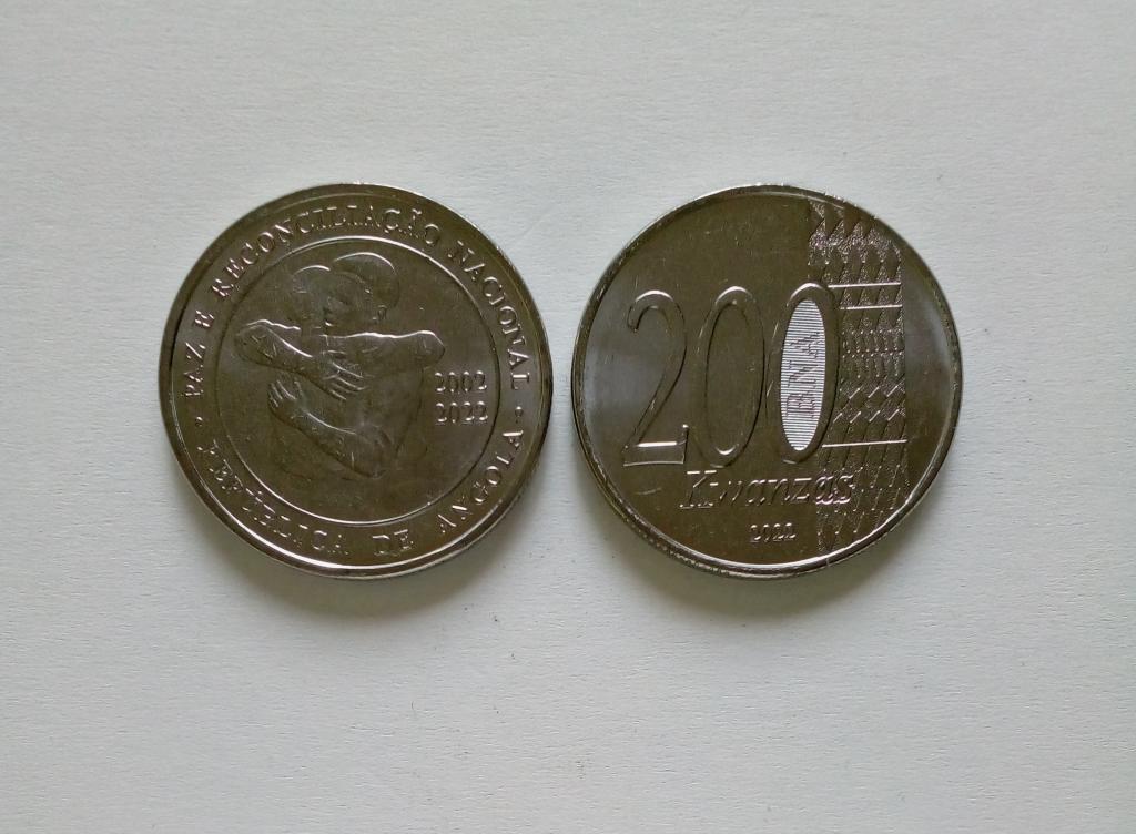 Ангола 200 кванза 2022 год unc 20 лет Мира и Национального примирения