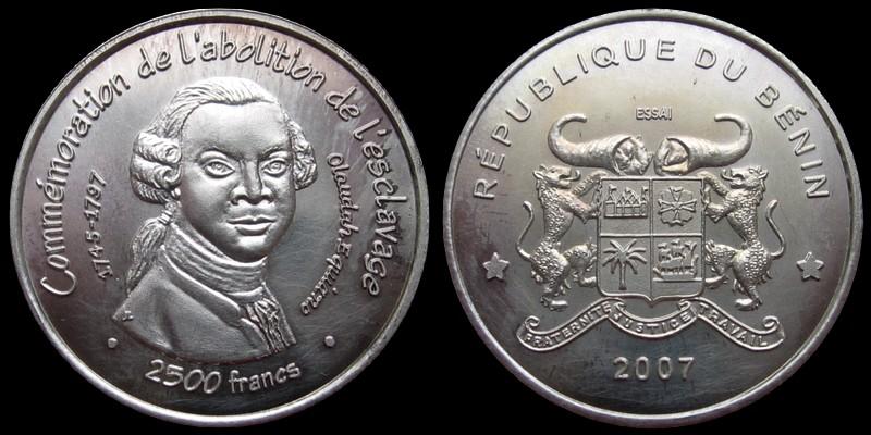 Бенин 2500 франков 2007 (Отмена рабства)