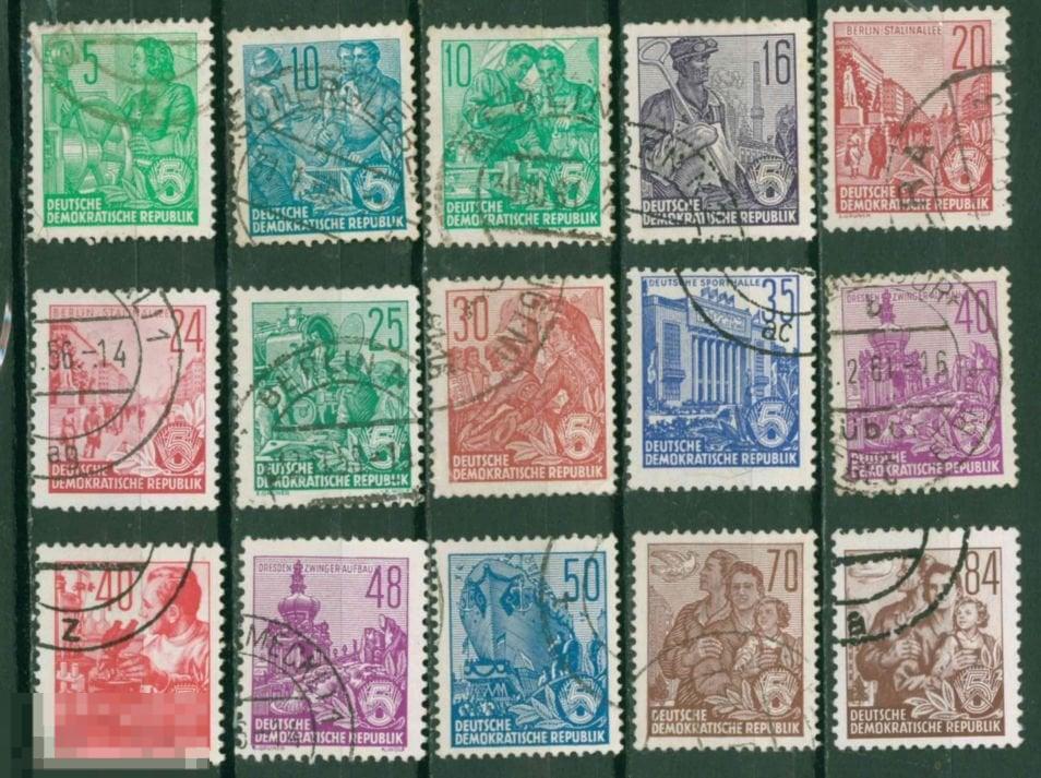 ГДР 1953 -1957 Mi№ 453 и др стандарты Пятилетний план гаш