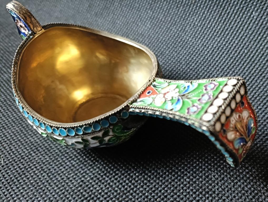 Серебро 84 проба эмаль Ковшик сохран