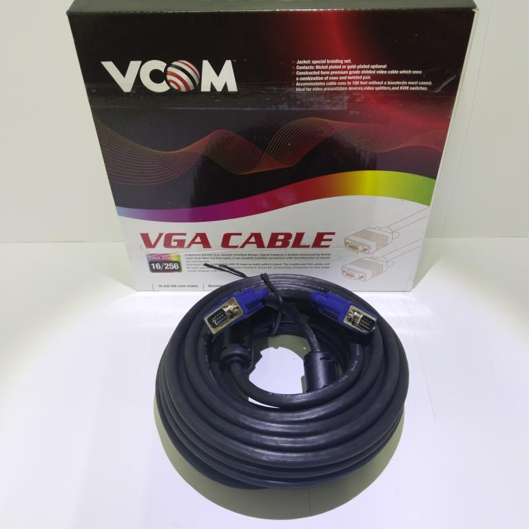 Кабель VGA 15M - 15M, VCOM ( для видео сигнала ),10 метров, фильтры ферритовые.