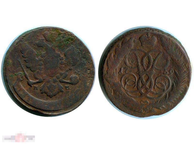 5 копеек России 1759 г., Елизавета Петровна (ММ) 2