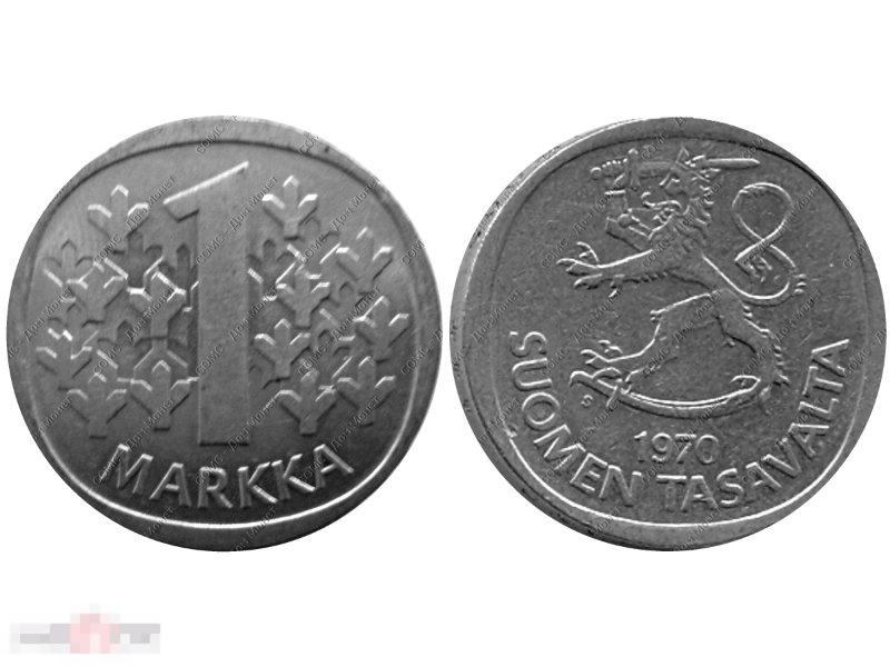 1 марка Финляндии 1970 г.