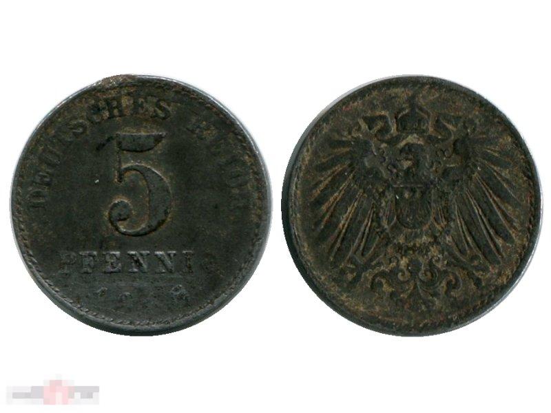 5 пфеннигов Германии 1918 г.