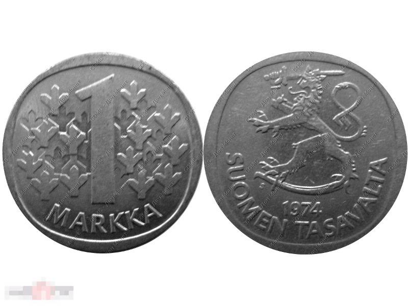 1 марка Финляндии 1974 г.
