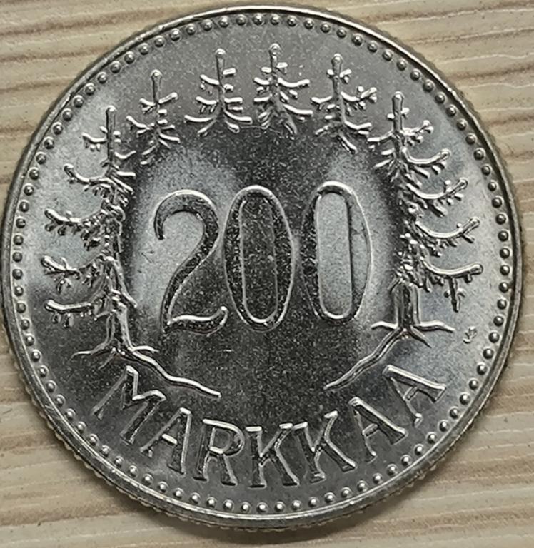 Финляндия 200 марок 1959 г. Серебро. UNC. Оригинал!!! Недорого!!! Редкая
