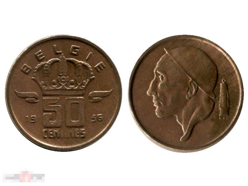 50 сантимов Бельгии 1956 г. Belgie
