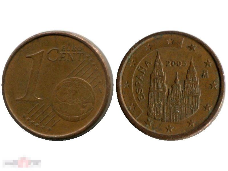 1 Евроцент Испании 2005 Г.