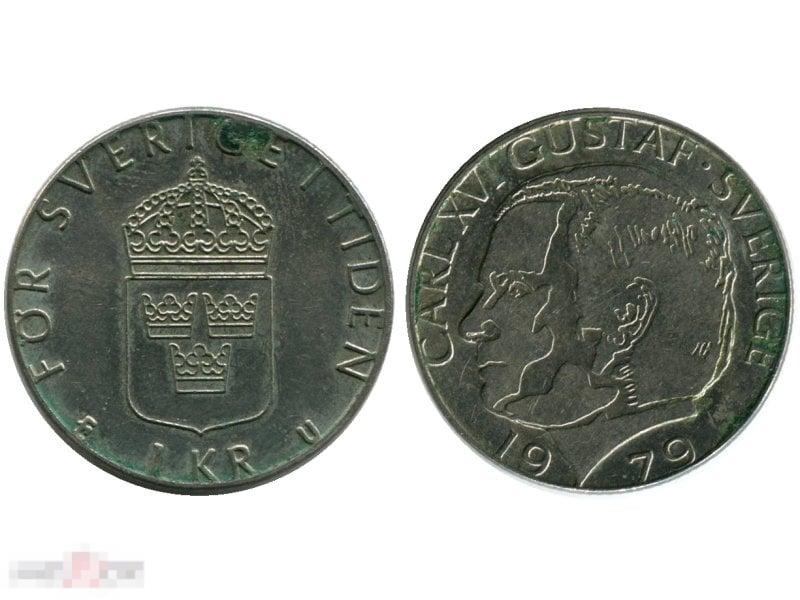 1 крона Швеции 1979 г.