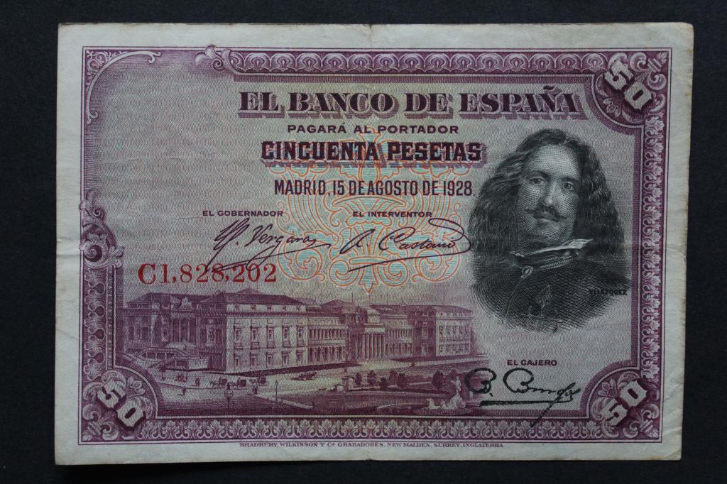 Испания. 50 песет 1928 года. Из обращения.