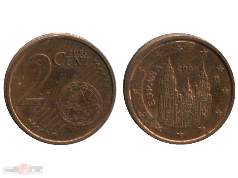 2 Евроцента Испании 2008 Г.