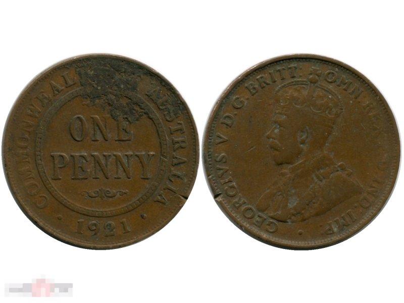 1 пенни Австралии 1921 г.