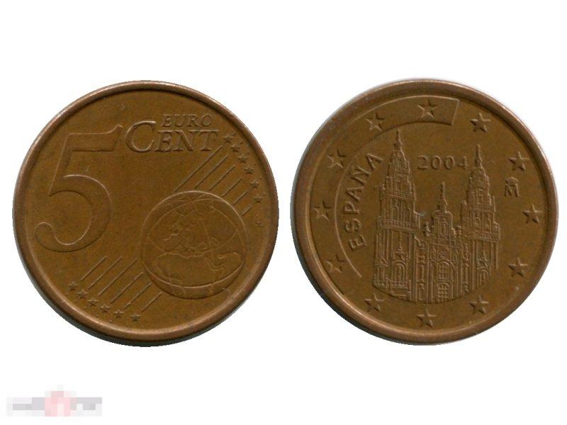 5 Евроцентов Испании 2004 Г.