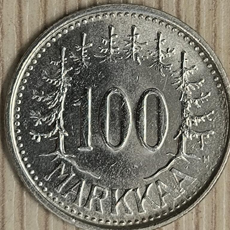 Финляндия 100 марок 1956 г. H. Серебро. UNC. Оригинал!!!