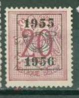 Бельгия 1951 Mi #889 xAVII  Лев стандарт  с надпечаткой рожок