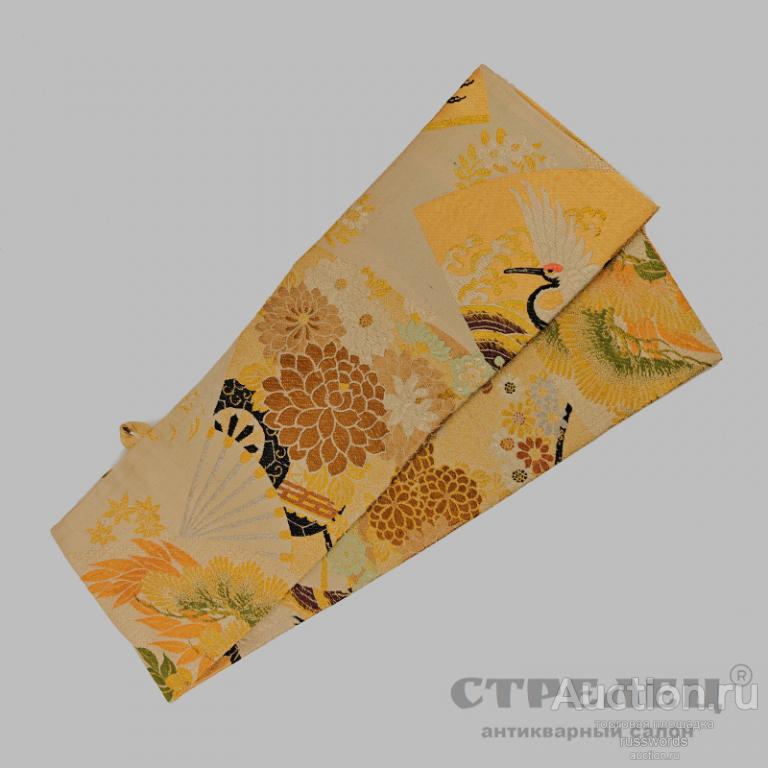 Чехол для вакидзаси с пеонами и журавлями. Япония