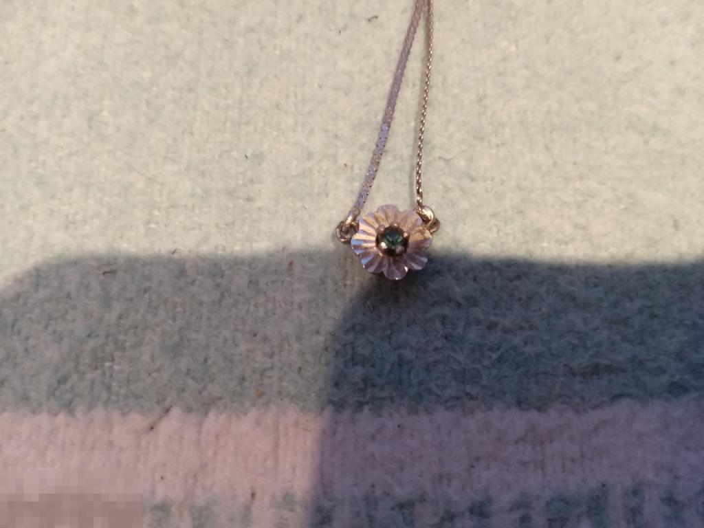 Серябрянный кулон с цепочкой 18.5 см цветок  из СССР 800 проба