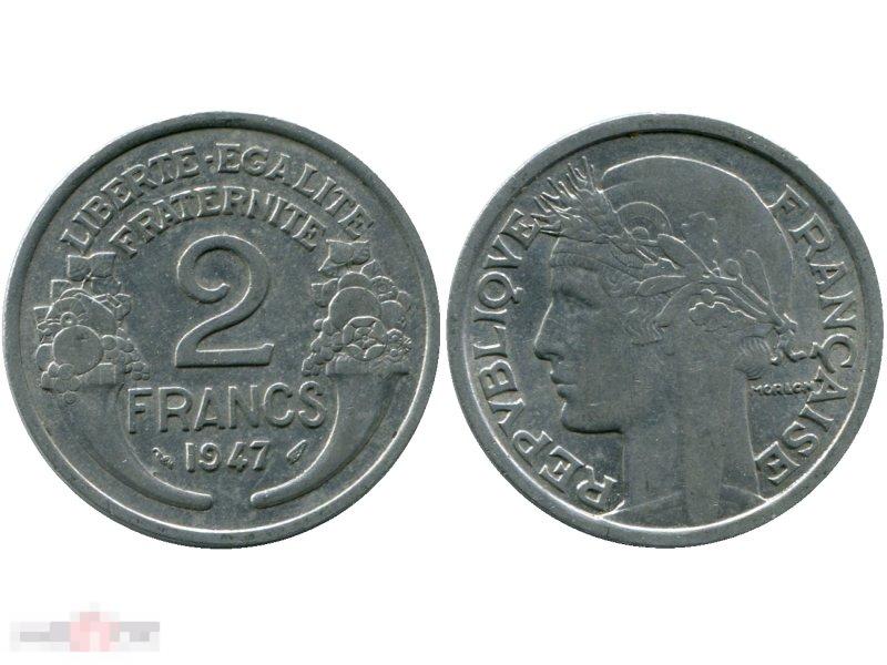 2 франка Франции 1947 г.