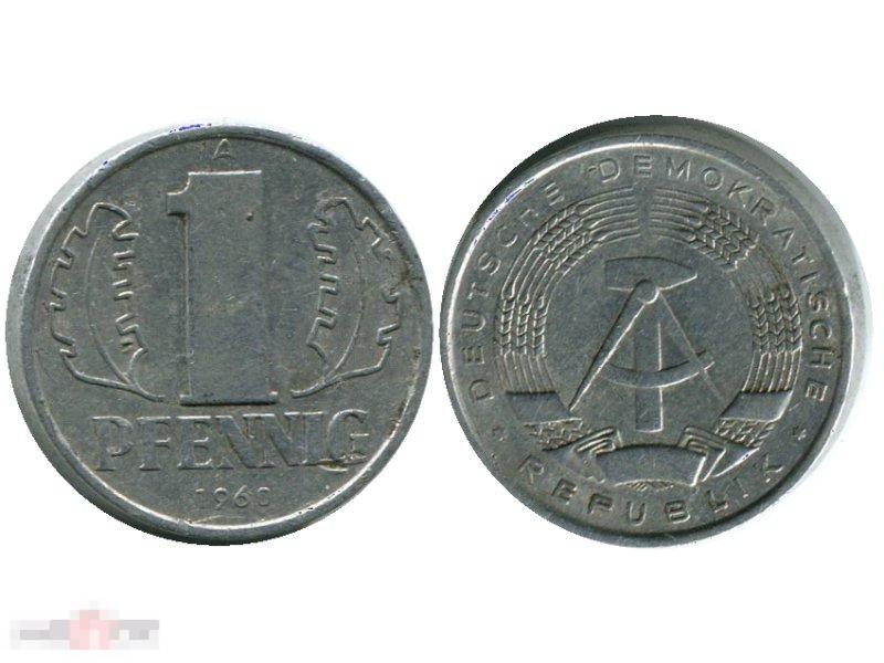 1 пфенниг Германии 1960 г.(А)