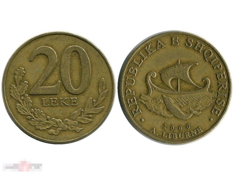 20 леков Албании 2000 г.