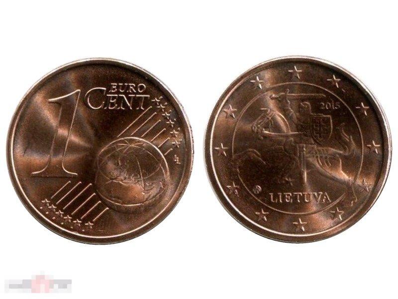 1 Евроцент Литвы 2015 Г.