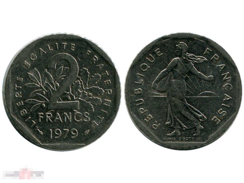2 франка Франции 1979 г.