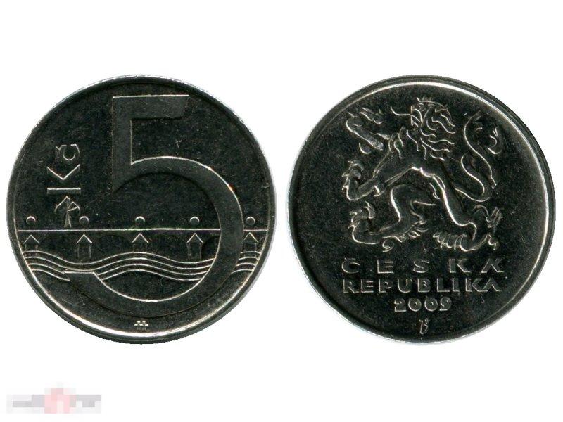 5 крон Чехии 2009 г.