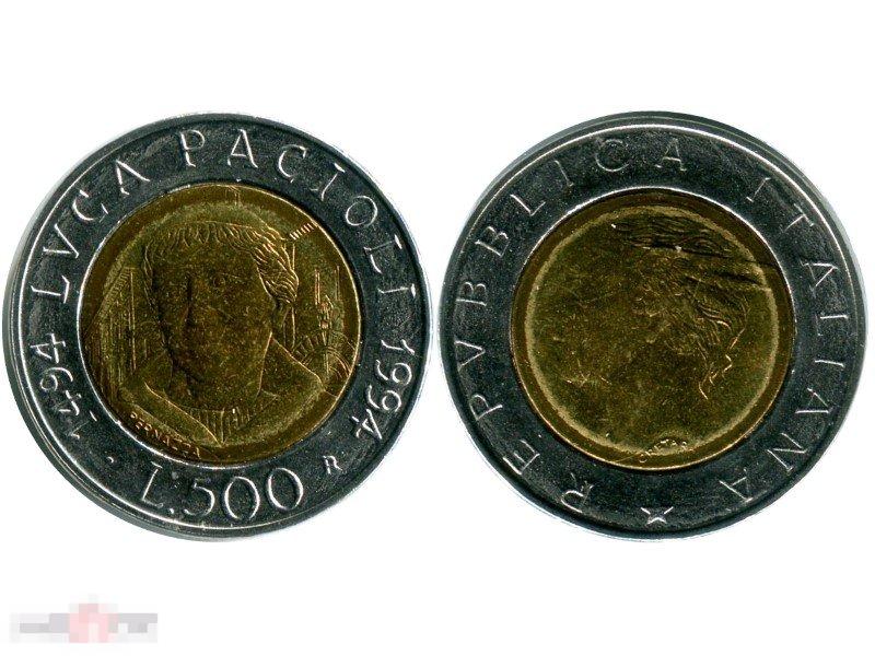 500 лир Италии 1994 г., 500 лет публикации теории Луки Пачиоли