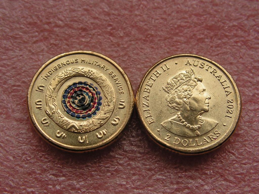 Австралия 2 доллара 2021 военная служба коренных народов unc