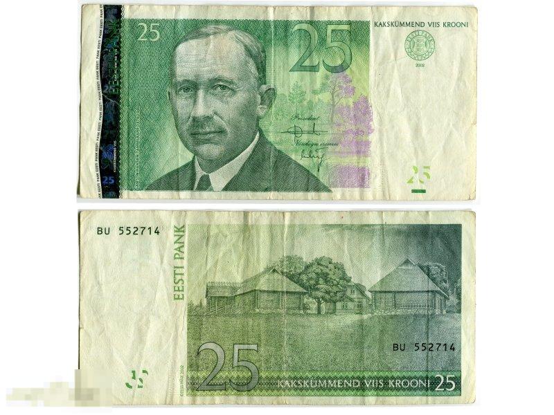 25 крон Эстонии 2002 г.
