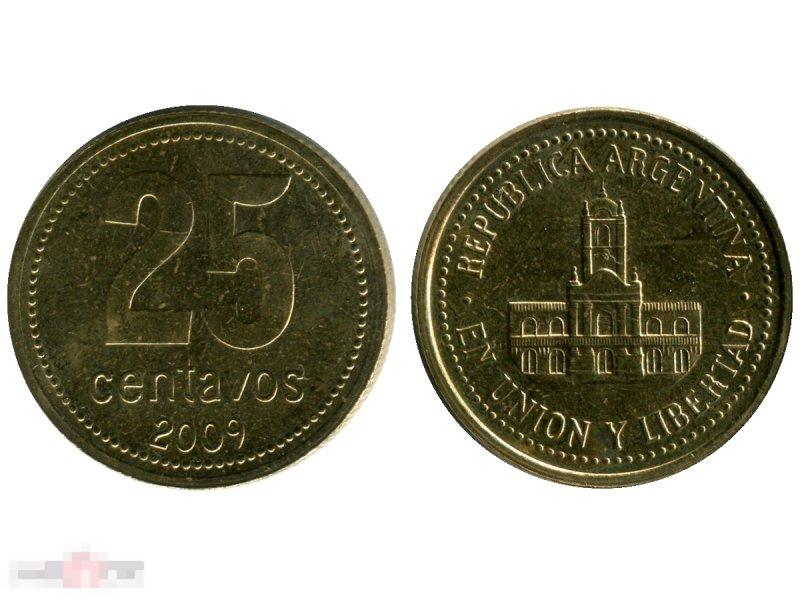 25 сентаво Аргентины 2009 г.