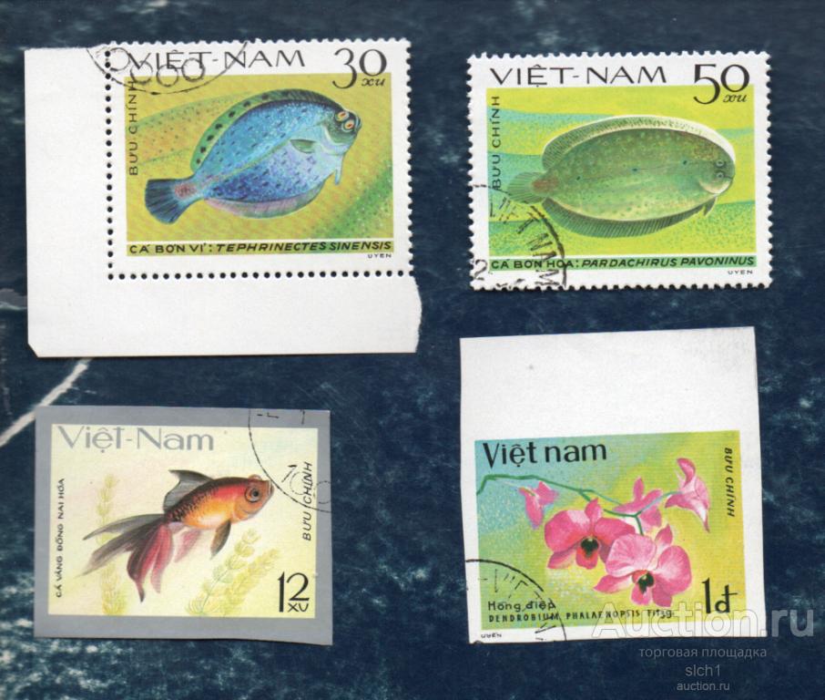 ВЬЕТНАМ  1978 1976  ФАУНА  РЫБЫ ЦВЕТЫ   ГАШЁН