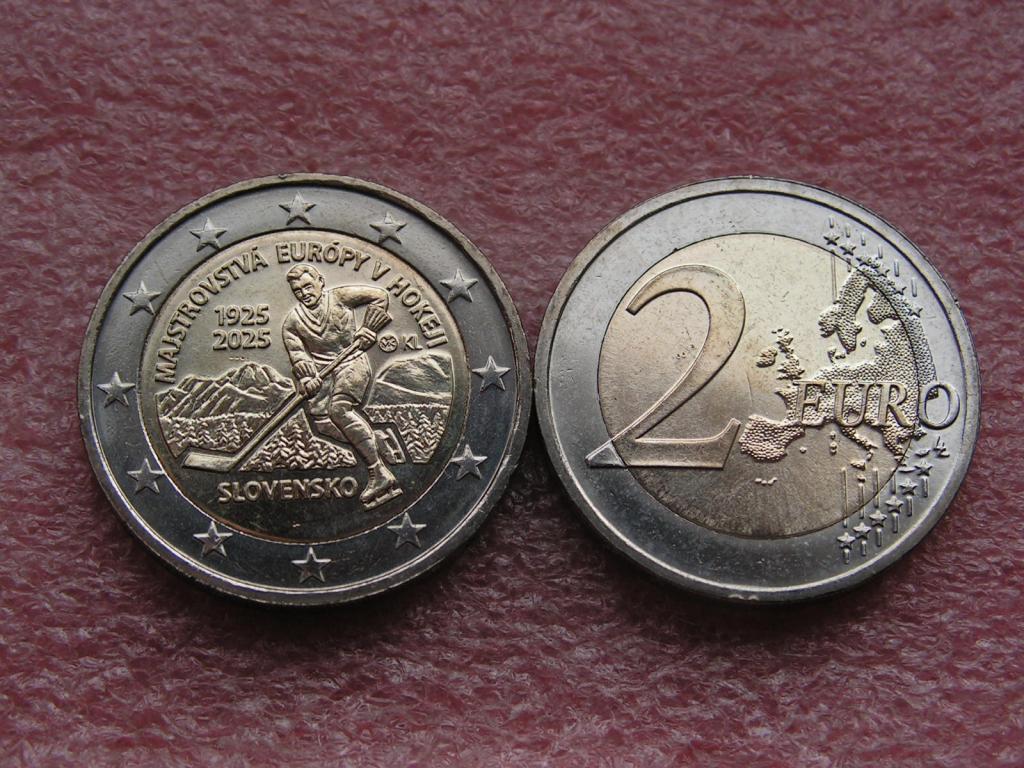 Словакия 2 евро 2025 ЧЕ по хоккею 100 лет unc