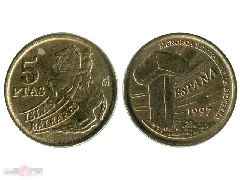 5 песет Испании 1997 г. Балеарские острова