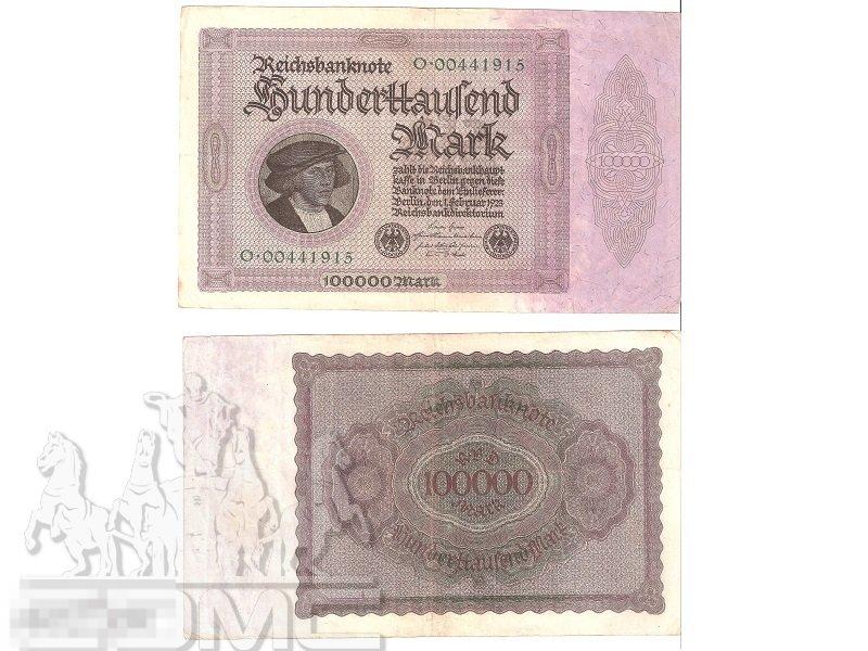 100000 марок Германии 01.02.1923 г.