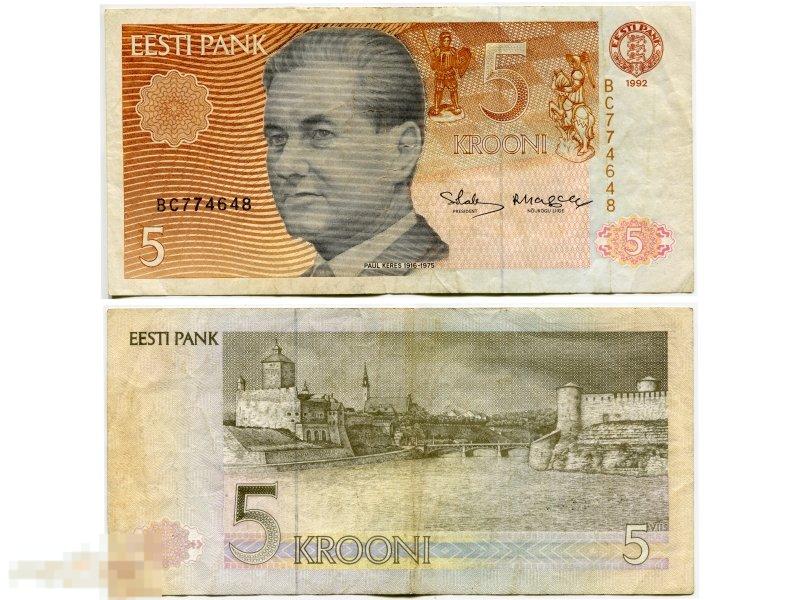5 крон Эстонии 1992 г.