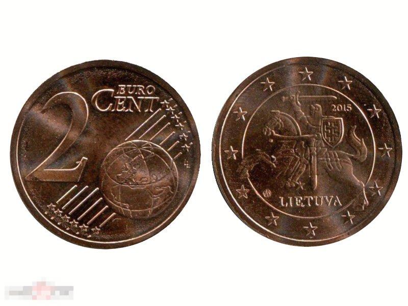 2 Евроцента Литвы 2015 Г.