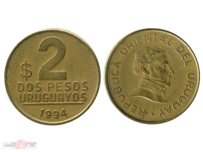 2 песо Уругвая 1994 г.