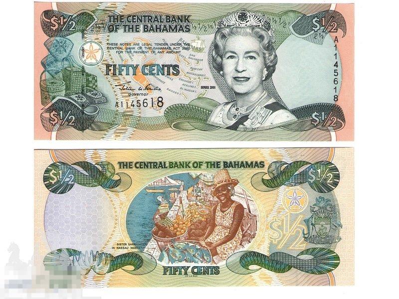 50 центов Багамских островов 2001 г.