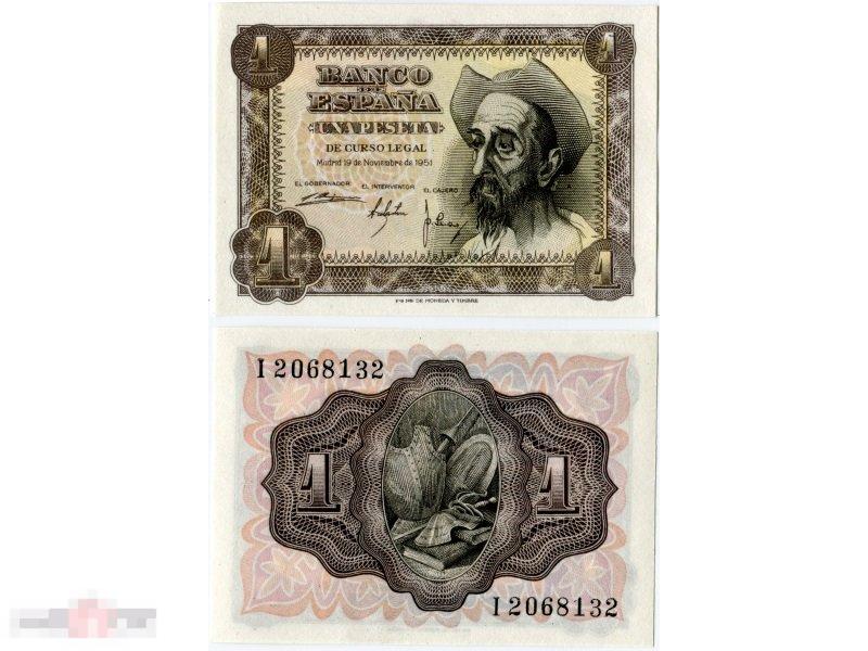1 песета Испании 1951 г.