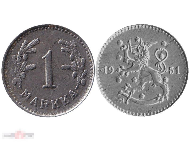 1 марка Финляндии 1951 г.