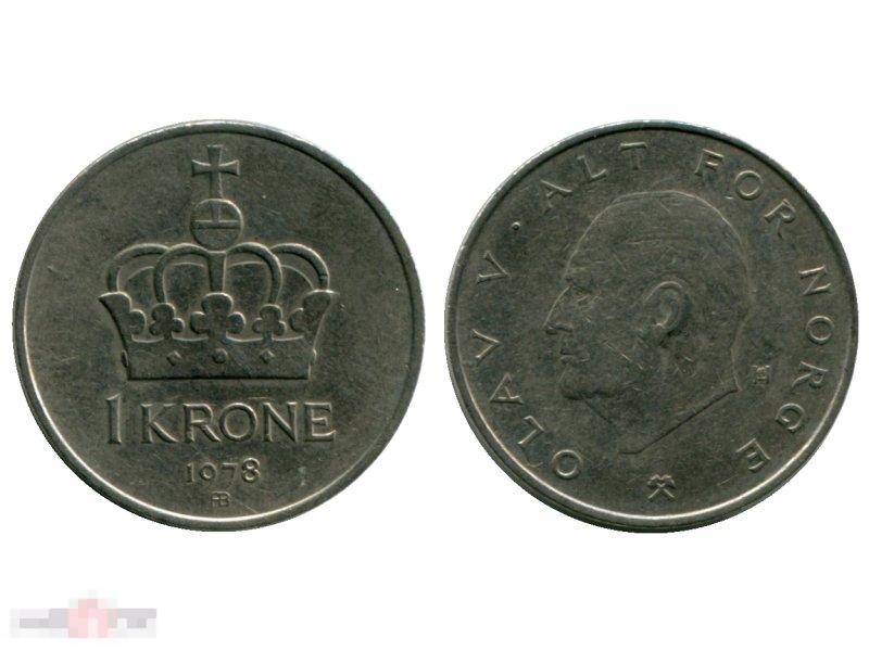 1 крона Норвегии 1978 г.