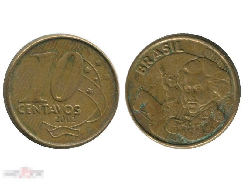 10 сентаво Бразилии 2002 г.