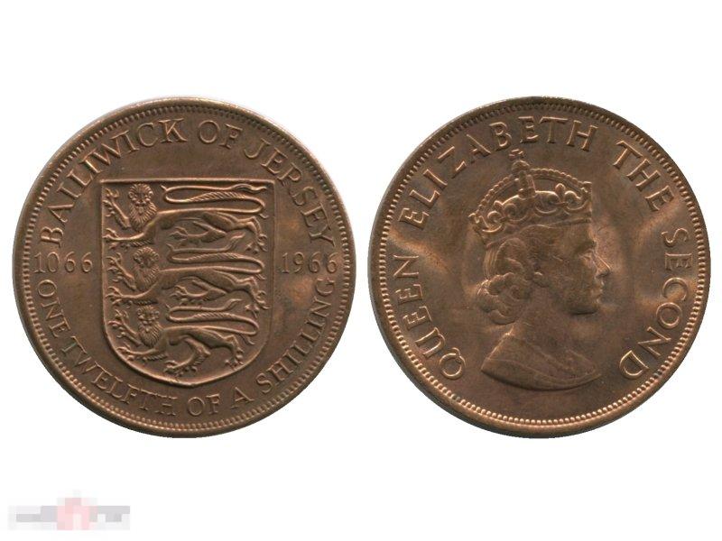 1/12 шиллинга о-ва Джерси 1966 г.