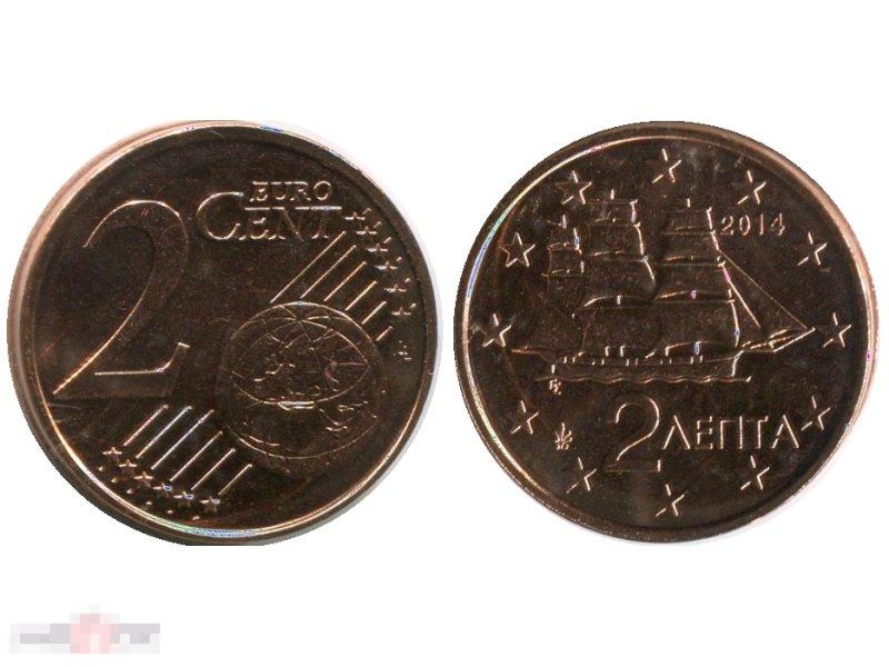 2 Евроцента Греции 2014 Г.