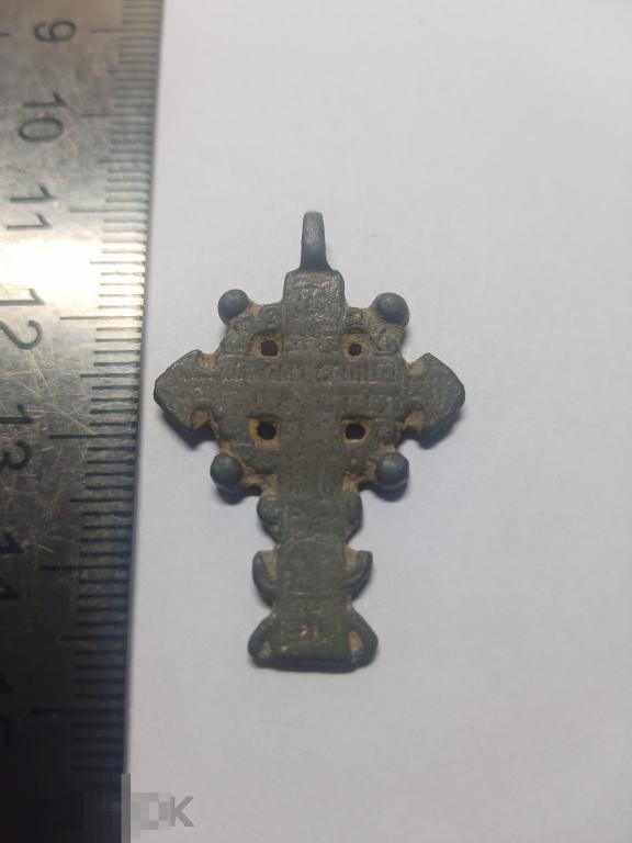 Крестик штурвал, оловянистая бронза, не чищен