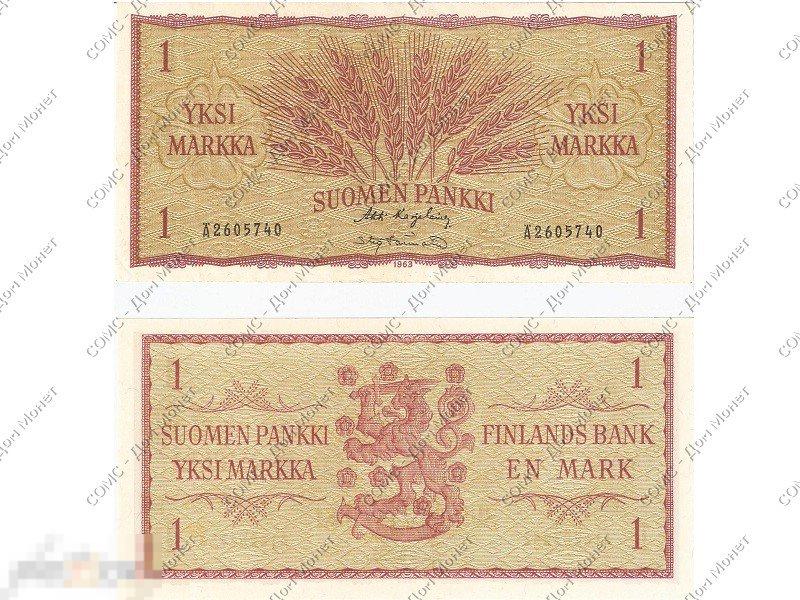 1 марка Финляндии 1963 г.