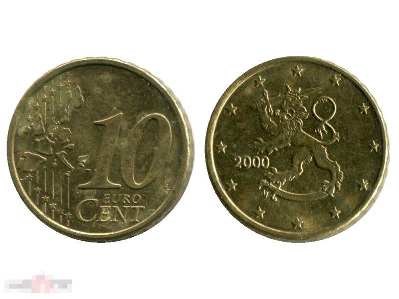 10 евроцентов Финляндии 2000 г.