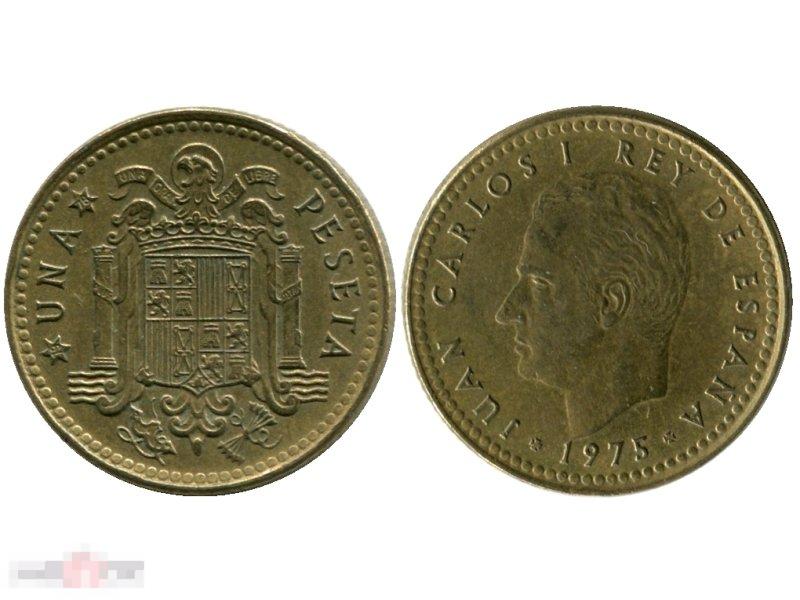 1 песета Испании 1975 г.