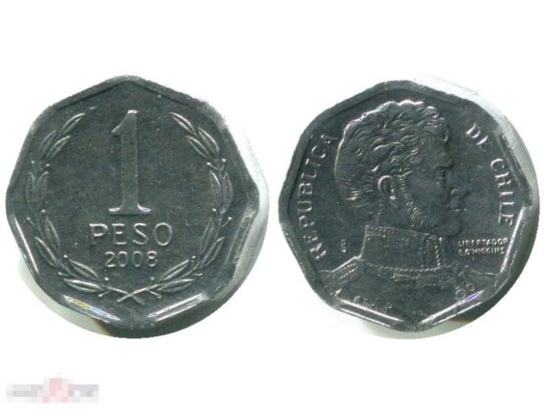 1 песо Чили 2008 г.